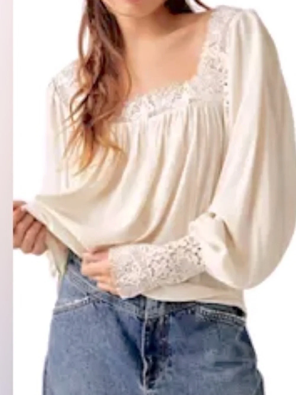 Free people Ivory Bohemian Top